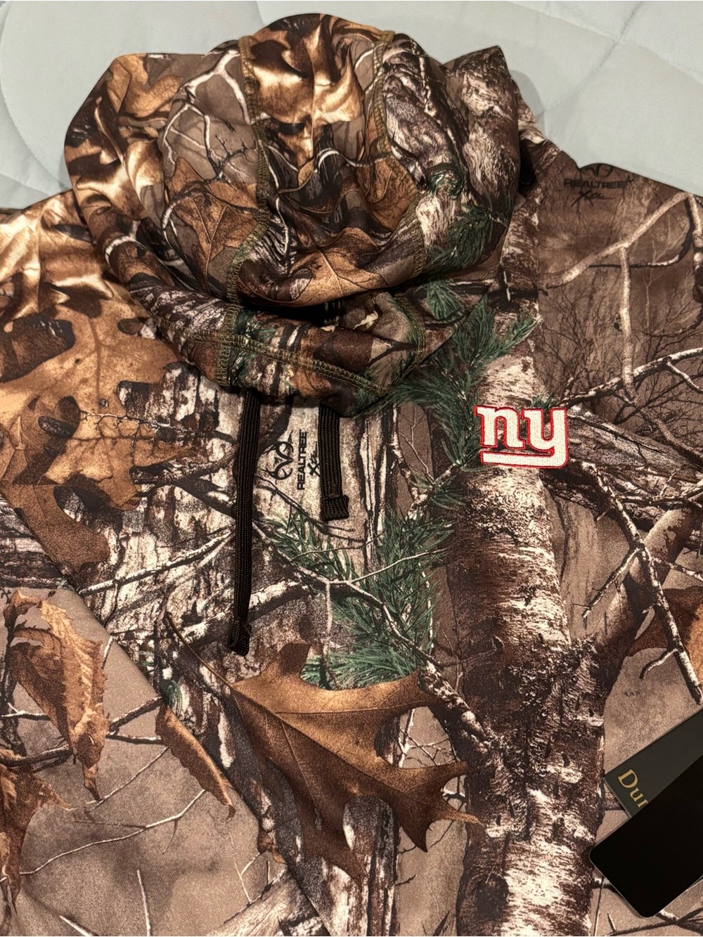 Men's Dunbrooke Realtree Camo NY Giants Champion Tech Fleece Pullover Hoodie, LT